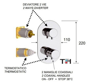 Смеситель встраиваемый Remer Elegance NT92KBCFP / NT92KBNO термостатический, черный брашированный хром