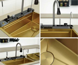 Кухонная мойка Cerutti Gloria Nano Gold CT10355 многофункциональная