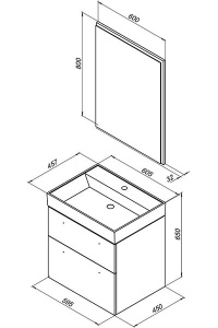 Комплект мебели Aquanet Nova 60 / 75, 60, белый глянец