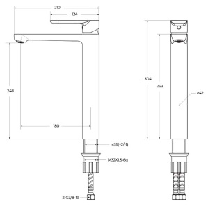Смеситель для умывальника Cezares STYLUS-LC-NOP-W0
