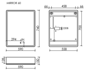 Шкаф-зеркало Sancos Mirror 60 дуб галифакс натуральный