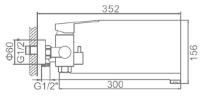 Смеситель для ванны Ledeme L72203