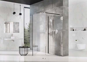 Душевое ограждение Ravak ST Walk-In Corner профиль черный, 110х80, Transparent
