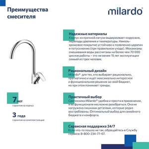 Смеситель для кухонной мойки Milardo Rora RORSB0JM05