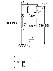 Смеситель для ванны Grohe Eurocube Joy 23667001, хром