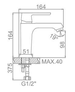 Смеситель для умывальника Ledeme L1053W
