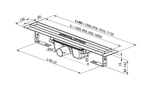 Душевой трап Ravak Oz 10° stainless, 95 см