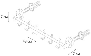 Планка с крючками Fixsen Europa FX-21805-6