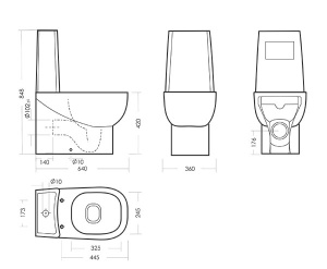 Напольный унитаз Sanita Luxe Infinity Mono SL DM Slim (с крышкой SoftClose), белый