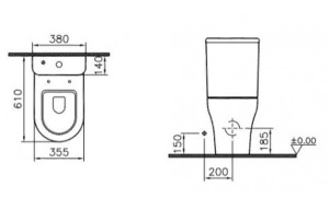 Напольный унитаз Vitra Zentrum Rim-Ex 9824B003-7207 (сиденье Soft Close)