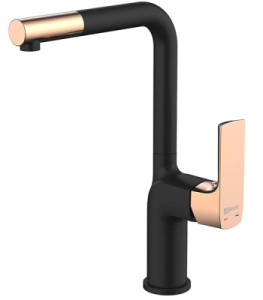 Смеситель для кухонной мойки Lemark Ursus LM7205BL / LM7205BLR, черный, золото