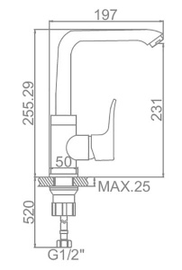 Смеситель для кухонной мойки Ledeme L4034-2