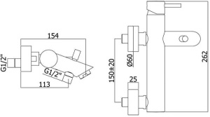 Смеситель для ванны Paffoni Light LIG022CR
