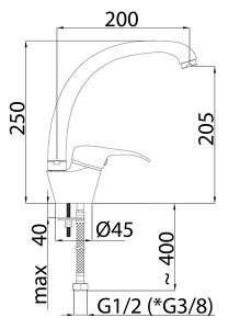 Смеситель для кухонной мойки Rubineta Standard Optima-33