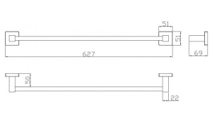 Держатель для полотенец CeramaLux Quadro 61908