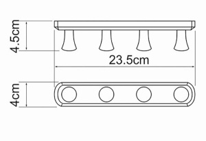 Планка с крючками Wasserkraft K-1074NICKEL