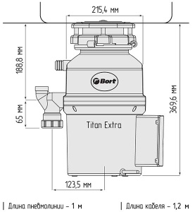 Измельчитель пищевых отходов Bort Titan Extra 93411812