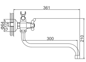 Смеситель для ванны Ledeme H12 L2212