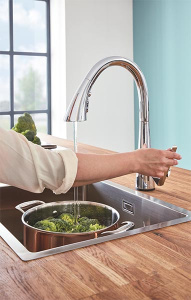 Смеситель для кухонной мойки Grohe Zedra Touch 30219002 / 30219DC2 сенсорный, хром
