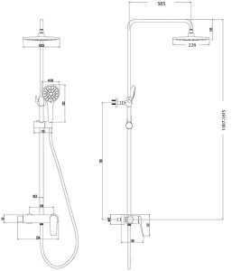 Душевая стойка Lemark Bronx LM3760BL