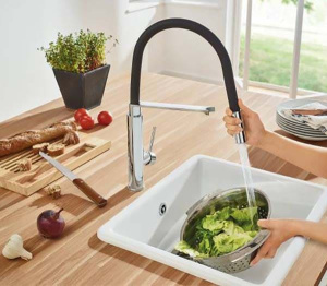 Смеситель для кухонной мойки Grohe Concetto 31491000 / 31491DC0, хром, черный