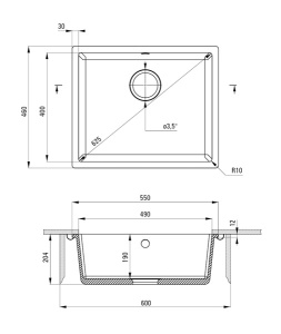 Кухонная мойка Deante Corda ZQA_N10C