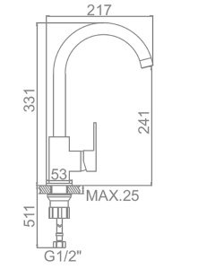 Смеситель для кухонной мойки Ledeme L4033B-2