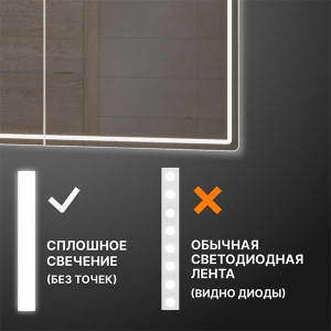 Шкаф-зеркало Vigo Geometry 800 / 1000, 80х80/белый