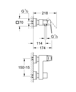 Смеситель для душа Grohe Eurocube 23145000