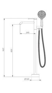 Смеситель для ванны Gappo G3006-43 напольный