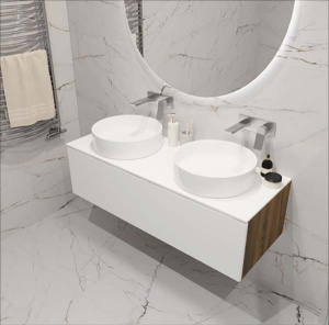 Столешница ЗОВ компакт-плита 13 Белая CKP13W1195458C4 (4 выреза)