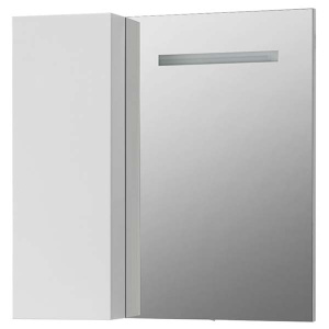 Шкаф-зеркало Belux Токио В 80 Ш, 80х80 L, белый глянцевый