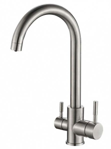 Смеситель для кухонной мойки Zorg Steel Hammer SH 713 под фильтр, черный/хром