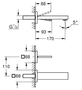 Смеситель встраиваемый Grohe Eurocube Joy 19997000, хром