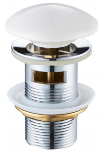 Сифон в комплекте со слив-переливом, донным клапаном Roxen P01W (white) и гофрой для каменных умывальников