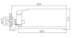 Смеситель для ванны Ledeme H51 L2251
