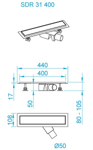 Душевой трап RGW SDR-31B, 40 см