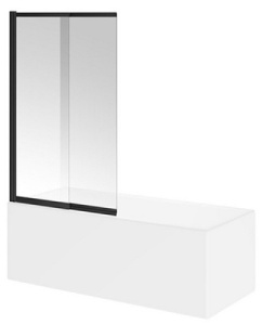 Душевая шторка на ванну Kerama Marazzi Vetro VE.100.BSD.BLK.M, 100х150, прозрачный
