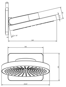 Верхний душ Vincea Inspire VSHD-3I1CMB