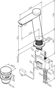 Смеситель для умывальника AM.PM Inspire V2.0 F50A93400 электронный с донным клапаном