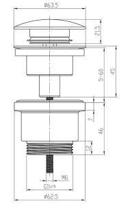 Донный клапан Lemark LM8500BL / LM8500GM, черный