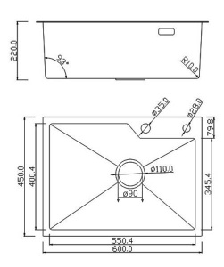 Кухонная мойка Roxen Wellnes 560240-60 с ролл-матом и дозатором, 60х45, сатин
