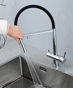 Cмеситель для кухонной мойки Gappo G4397-80 / G4397-83 / G4397-86 / G4397-89 под фильтр, хром, черный