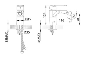 Смеситель для биде Iddis Calipso CALSB00i04