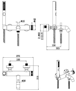 Смеситель для ванны Allen Brau Priority 5.31D10-00 / 5.31D10-BN, хром