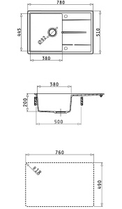 Кухонная мойка Abber Quarz AQ2904B / AQ2904G / AQ2904S / AQ2904W