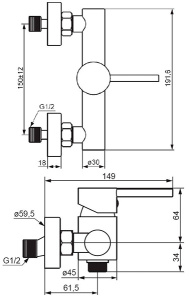 Смеситель для душа Damixa Scandinavian Pure 362000300