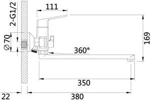 Смеситель для ванны Hansen H22035