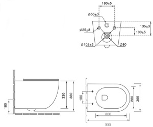 Подвесной унитаз SantiLine SL-5002MB