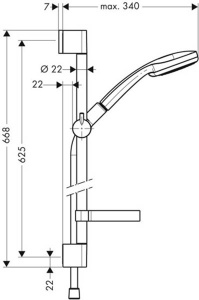 Душевой гарнитур Hansgrohe Croma 100 Vario 27772000